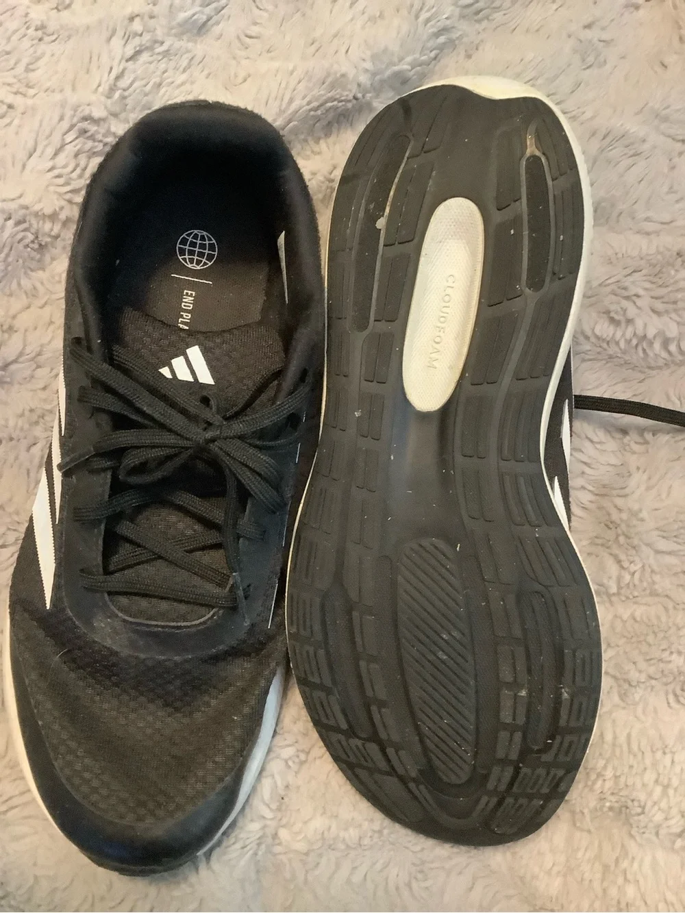 Adidas Men's Black and White Running Sneakers sz 7